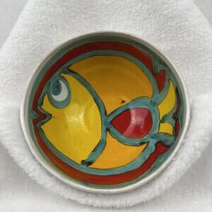 Giovanni DeSimone Pottery Dish Bowl Italian Decorative Fish 5.25 Inch Vintage
